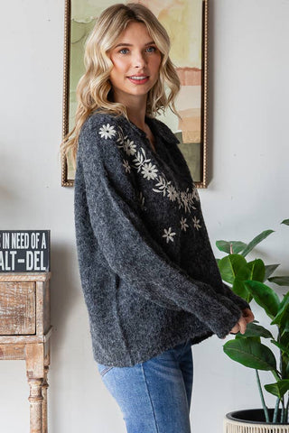 The Hadley Floral Knit Sweater
