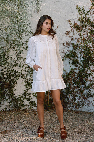 The Callie Ruffle Eyelet Dress
