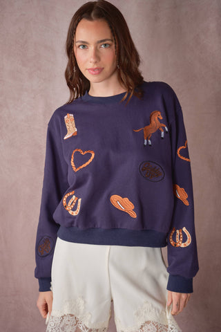 The Rodeo Nights Embroidered Sweatshirt