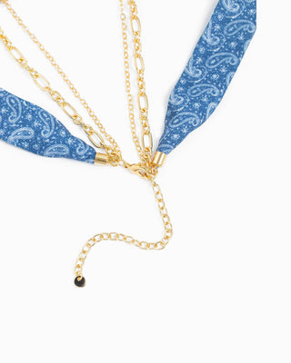 Western Denim Bandana Scarf Necklace