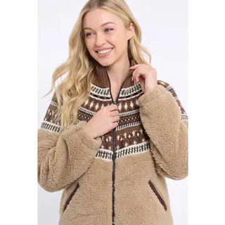 The Perry Sherpa Fleece Fair Isle Jacket