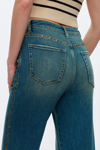 The Harlow Studded Wide Leg Jeans