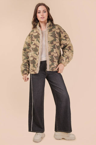 The Clara Camo Sherpa Jacket