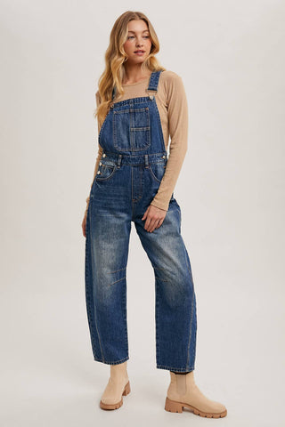 The Willa Denim Barrel Overalls