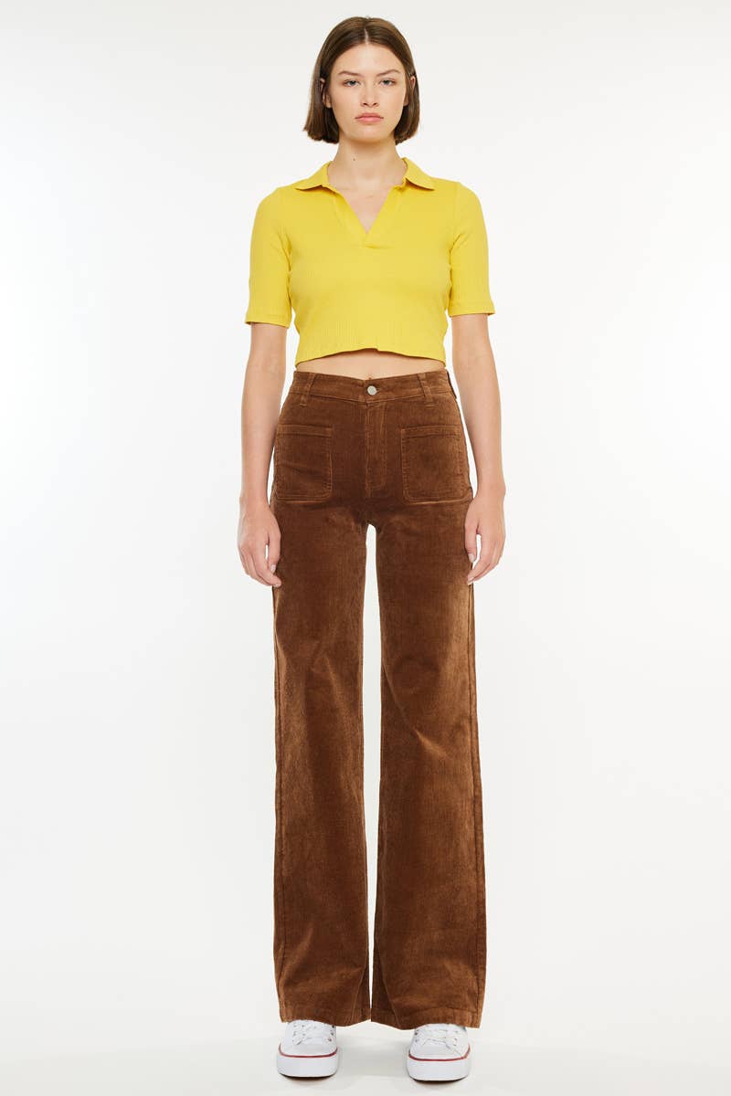 The Sedona Corduroy Wide Leg Pants — Brown
