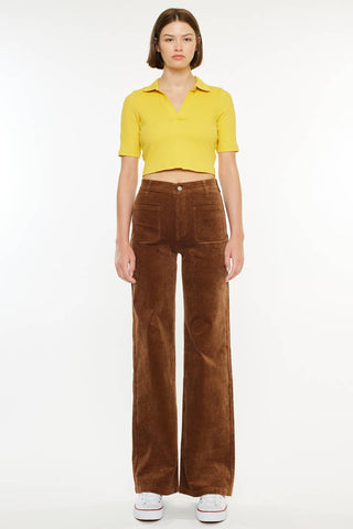 The Sedona Corduroy Wide Leg Pants — Brown