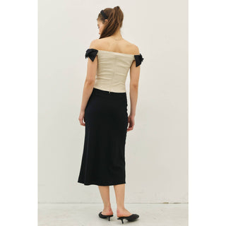 The Bethany Bow Detail Off The Shoulder Top
