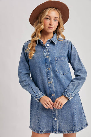 The Sandra Denim Shirt Dress
