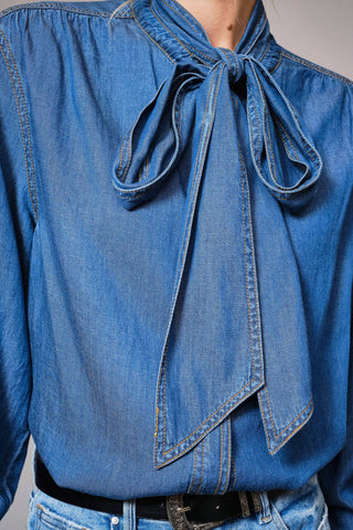The Ranch Road Tie Chambray Blouse