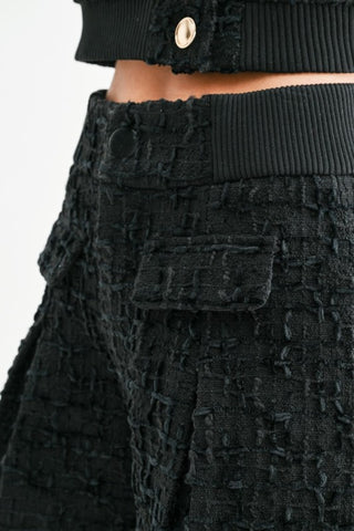 The Margot Textured Wool Blend Shorts