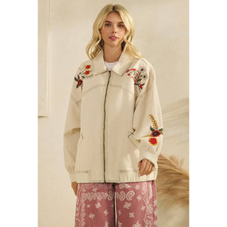 The Raelynn Embroidered Denim Jacket
