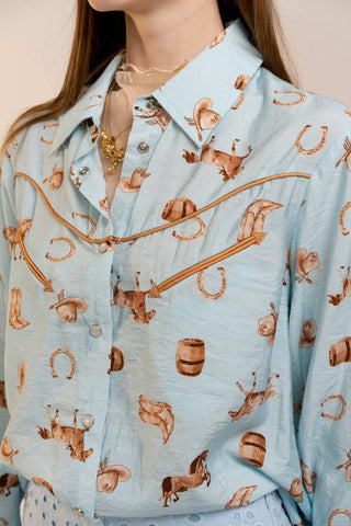 The Stampede Western Printed Button-Up Shirt