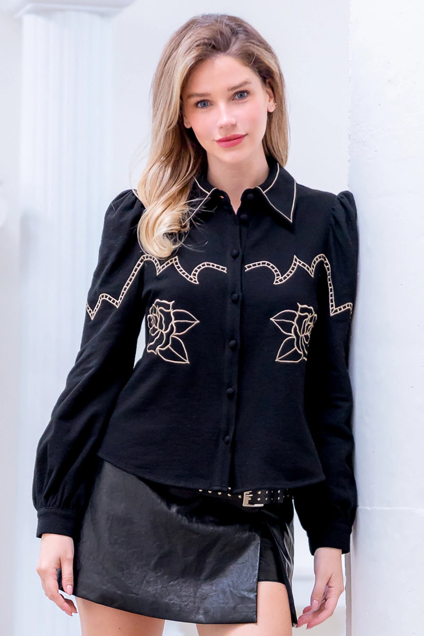 The Miranda Rose Embroidered Top