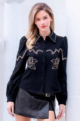 The Miranda Rose Embroidered Top