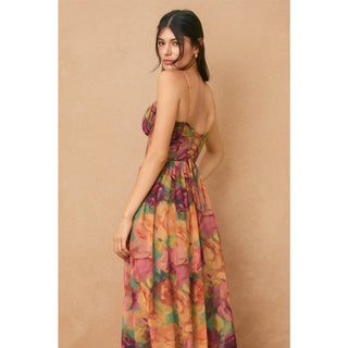 The Isabelle Parisian Floral Corset Maxi Dress