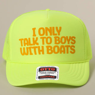 The "I Only Talk To Boys With Boats" Mesh Trucker Hat