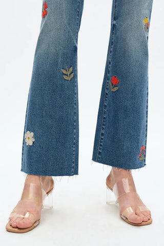 The Flora Mid Rise Bootcut Jeans