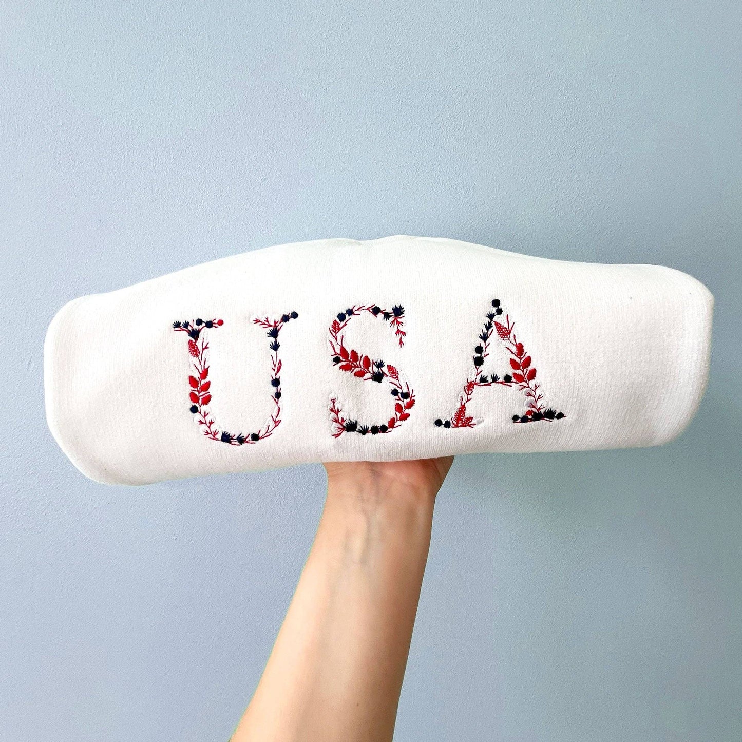 Floral USA Embroidered Crewneck Sweatshirt