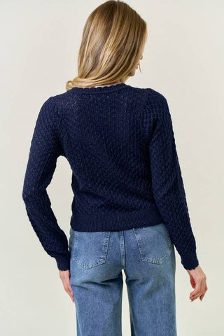 The Savannah Button Cardigan with Rose Buttons