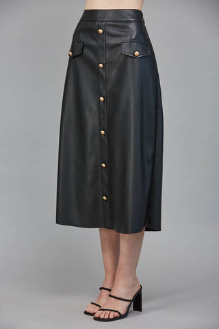A Certain Something Vegan Leather Skirt