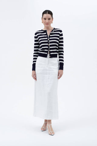 The Emily Navy Stripe Cardigan with Gold Buttons