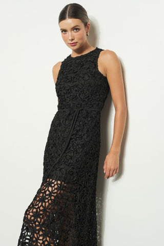 Midnight Prairie Black Crochet Dress