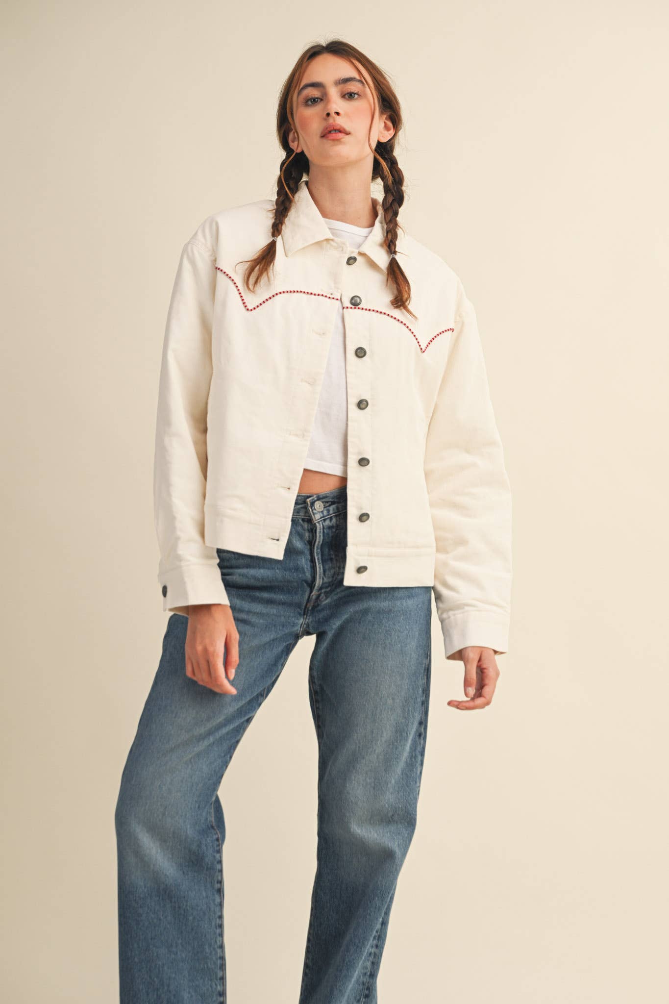 The Evie Floral Embroidered Corduroy Jacket