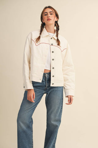 The Evie Floral Embroidered Corduroy Jacket