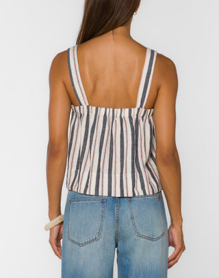 The Marisa Striped Linen Blend Tank