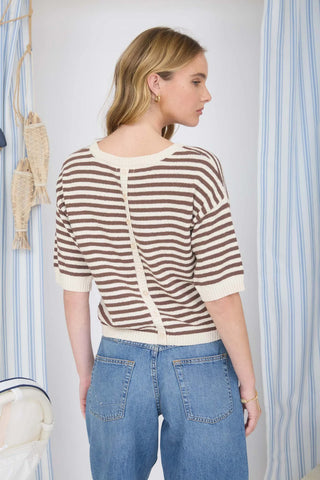 Striped Short Sleeve Sweater