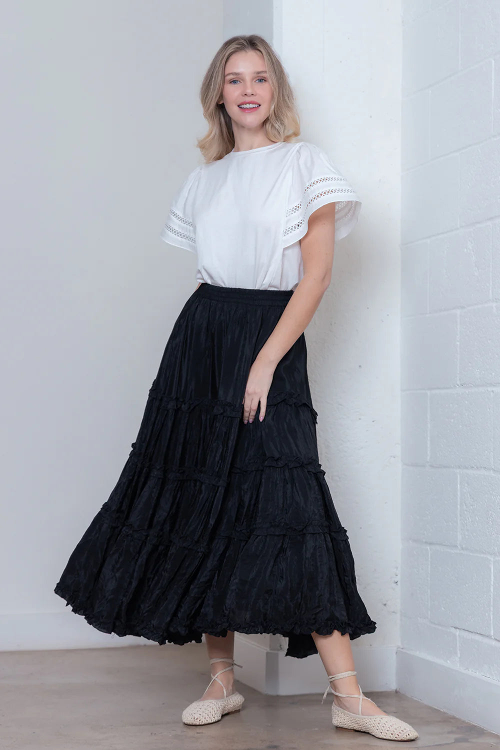 Sundown Lace Trim Blouse