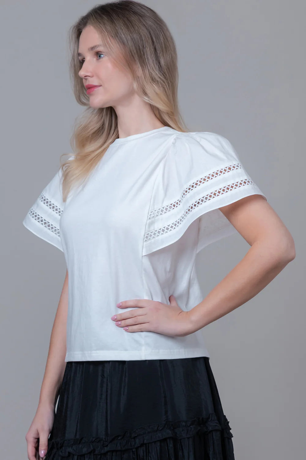 Sundown Lace Trim Blouse