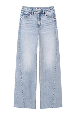 Light blue jeans on a white background