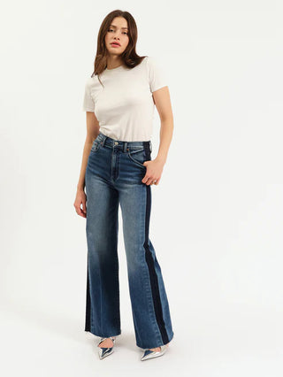 The Far Out High Rise Wide Leg Tuxedo Jean