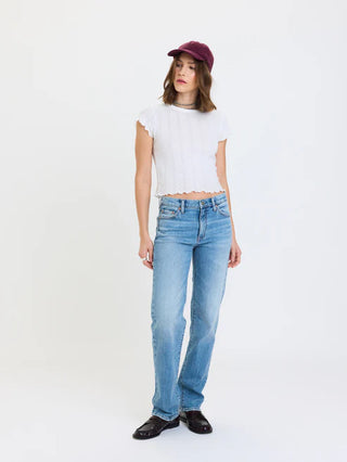 The Rebel Mid Rise Slim Straight Jean