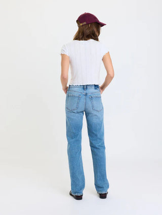 The Rebel Mid Rise Slim Straight Jean