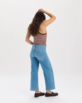 The Valley Girl Wide Leg Ankle Jean in Fave