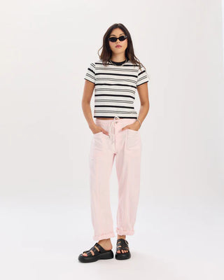 The Villa Drawstring Barrel Pant in Petal