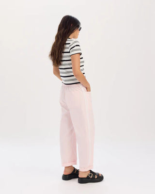 The Villa Drawstring Barrel Pant in Petal
