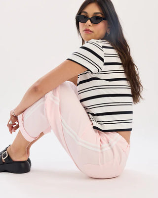 The Villa Drawstring Barrel Pant in Petal