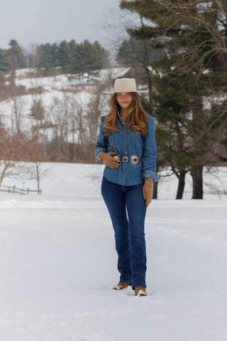 The Tasha Polizzi Archie Denim Embroidered Shirt