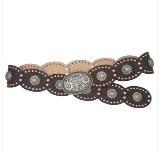 The Western Floral Oval Concho Belt