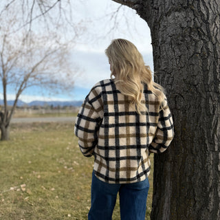 The Candace Plaid Teddy Jacket