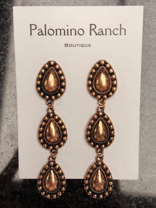 Copper drop earrings