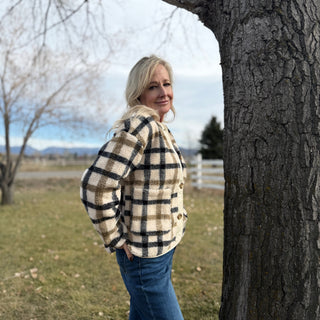 The Candace Plaid Teddy Jacket