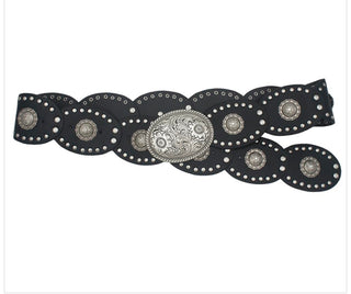 The Western Floral Oval Concho Belt