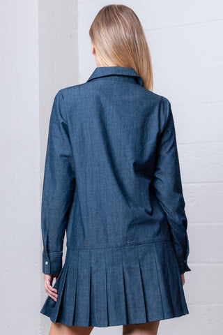 The Brylee Embroidered Denim Dress