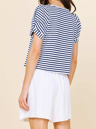 The Patti Knit Stripe Puff Sleeve Top