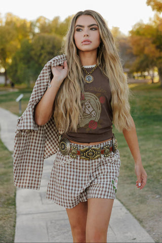 The Gingham & Roses Short Set