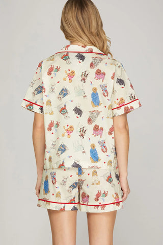 The Pampered Pups Pajama Set